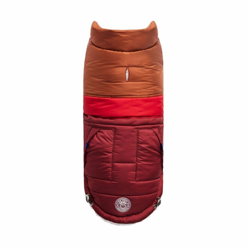 Dog Dark Red Retro Puffer