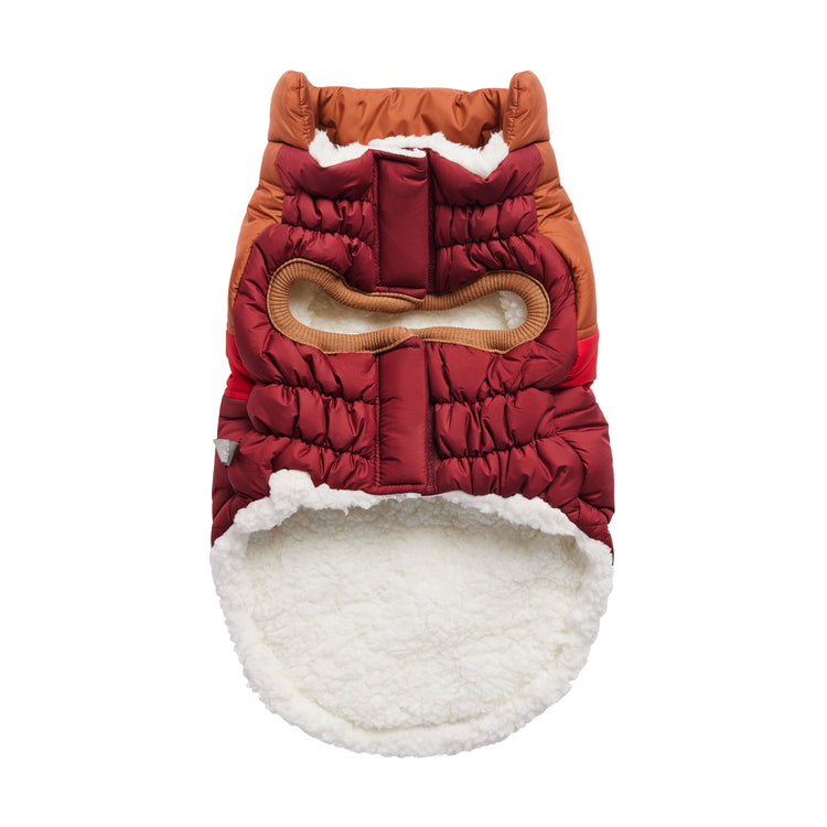 Dog Dark Red Retro Puffer