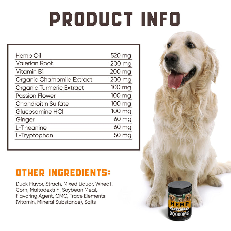 Dogs with Valerian Root and Hemp Oil