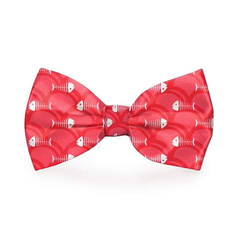 Fish Bone Red Dog Bow Tie