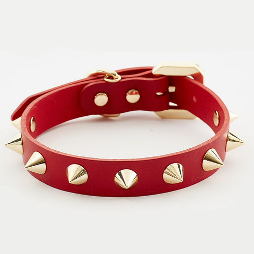 Premium  Golden Spike Red Collar