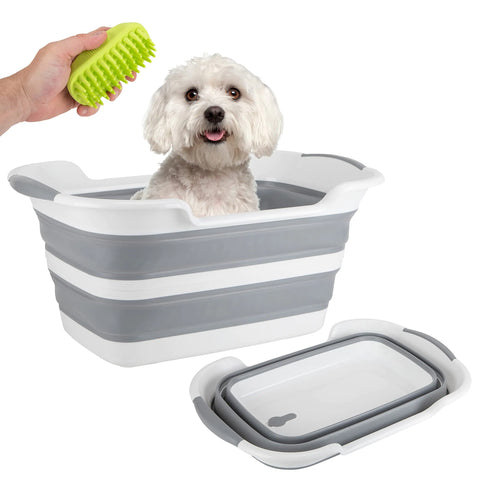 Collapsible Pet Bathtub with Drain