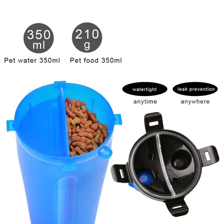 2-in-1 Dog Water Bottle with Collapsible Bowl