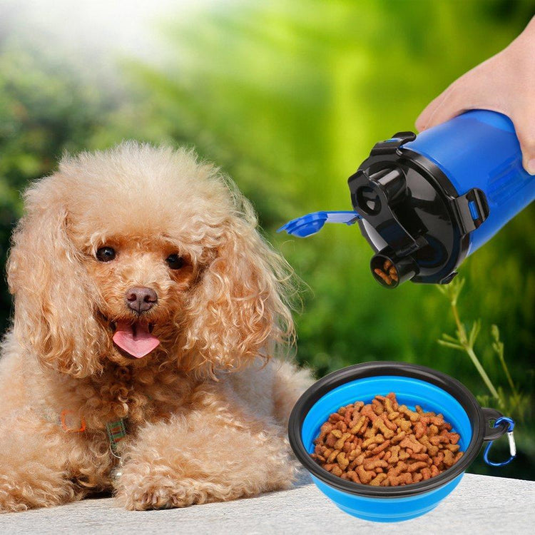 2-in-1 Dog Water Bottle with Collapsible Bowl